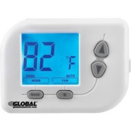 GLOBAL EQUIPMENT Programmable Thermostat, Heat, Cool, Off Mode, 5-1-1 Programmable WT030